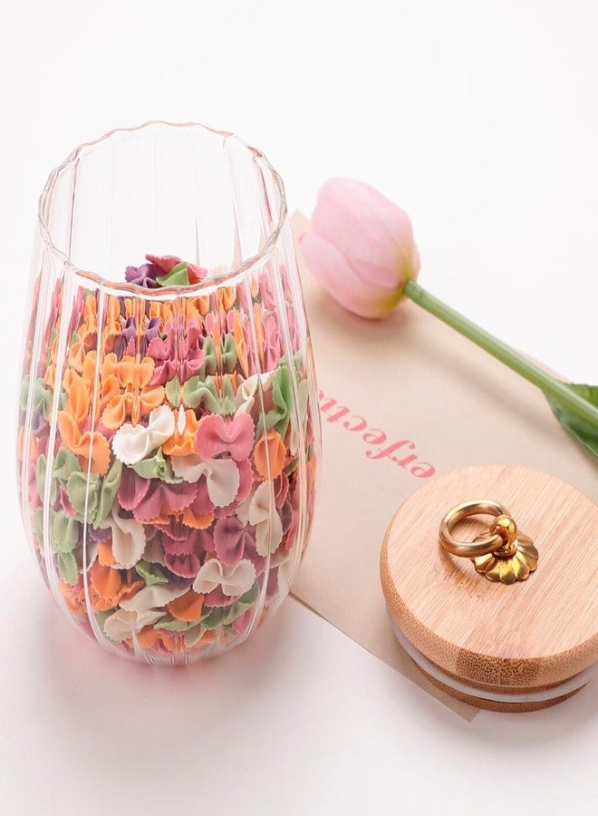 موش مرطبان زجاجي من زجاج البوروسيليكات مع غطاء من الخيزران | أدوات تنظيم وتخزين المطبخ | مرطبان تخزين متعدد الاستخدامات، مانع للتسرب، محكم الإغلاق للبسكويت، والوجبات الخفيفة، والشاي، والقهوة، والسكر (650 مل) - Image 3